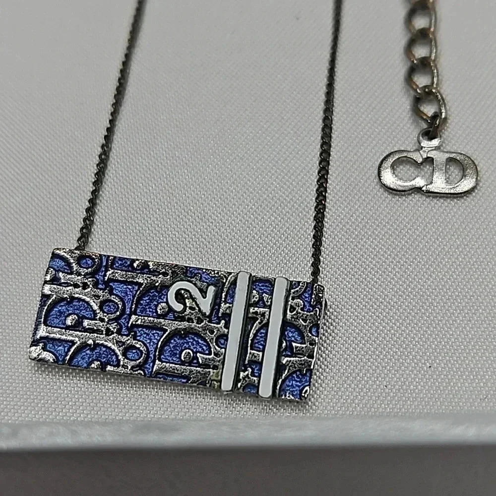 Christian Dior Trotter 2 Blue and Silver Necklace - Picture 2 of 7